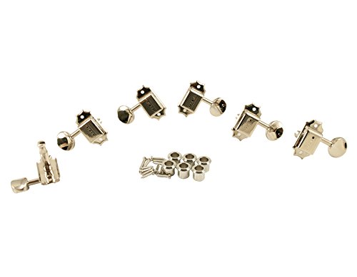 KLUSON Guitar Tuners, 3x3 for Mosrite SD9005MNS Metal Buttons, Safety posts, Single Line