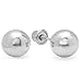 Dazzlingrock Collection Ball 8mm Stud Earrings with Screw Backings, 14K Solid White Gold