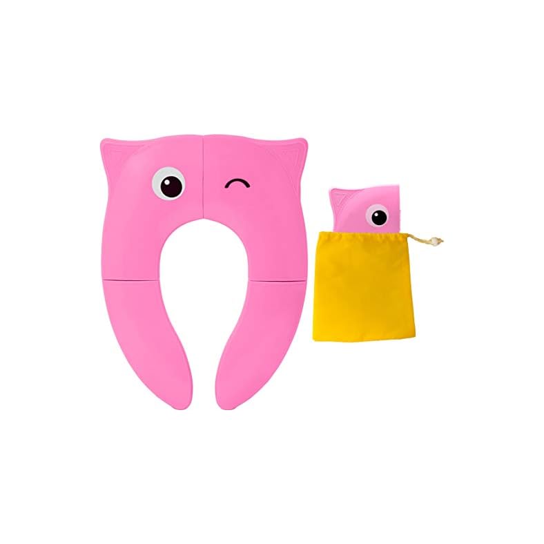 POKANIC Toilet Potty Training Seat Cover, Travel Toilet Seat, Folding Non Slip Silicone Pads, Travel Portable Reusable…