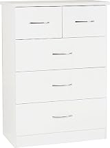 Seconique Nevada 2 Door 1 Drawer Wardrobe Set in White Gloss view 4