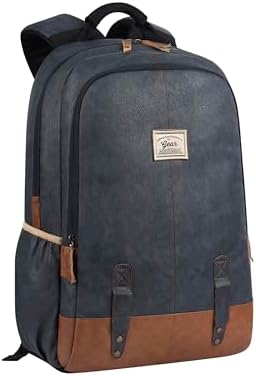 Gear Classic 20L Small Faux Leather Water Resistant Anti Theft Laptop Bag/ Backpack for Men/Women (Navy-Tan) price in Saudi Arabia | Amazon Saudi  Arabia | kanbkam