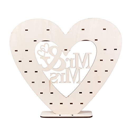 Dessert Bar Rustic Wood Wedding Mr & Mrs Heart Chocolate Dessert Table Display Cake Topper Vintage Party Event Banquet Anniversary Decoration Party Favors Living Room 18 x 16 Inch - Thumbnail 2