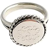 The Personal Exchange Nautical Rope Monogram Sterling Silver Ring