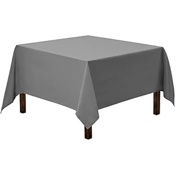 Gee Di Moda Square Tablecloth - 70 x 70 Inch - Charcoal Square Table Cloth for Square or Round Tables in Washable Polyester - Great for Buffet Table, Parties, Holiday Dinner, Wedding & More