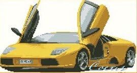 Coeus Diy Kit for Kids, Crystal Diamond Painting -Yellow Lamborghini ,Diy Counted Paint By Number Kits,pbn Kit ,The Best Gift for Kids,
