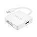 WEme 3-in-1 Mini DisplayPort (Thunderbolt Port Compatible) to HDMI/DVI/DisplayPort Converter Adapter Cable for MacBook, MacBook Pro, MacBook Air, iMac, Mac Mini, Microsoft Surface Pro and More, White