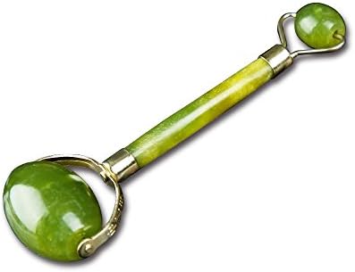 Jade Roller, Anti-Aging Natural Premium Double Neck Healing Slimming Massager Jade Facial roller Real Jade 100% Jade Anti-Wrinkles Beauty Skincare Tool Jade Roller for Face and Eyes