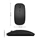 Bluetooth Wireless Mouse, ICFPWR Slim Rechargeable 3 Adjustable DPI Level for PC/Tablet/Laptop and Windows/Mac/Linux, Silent & Smooth, Basic Design (Black)
