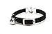 KOOLTAIL Black Skull Bling Cat Collar with Safety Belt and Bell 8-11 Inches
