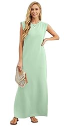GRECERELLE Womens Summer Crew Neck Casual Loose