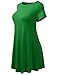ALL FOR YOU Women's Short Sleeve Round Neck Flare Tunic Kelly Green XXX-Large