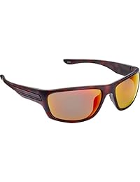 Pescador Eyewear Striper Espejo anteojos de sol, Marco de tortuga café, café lente   Rojo Mate