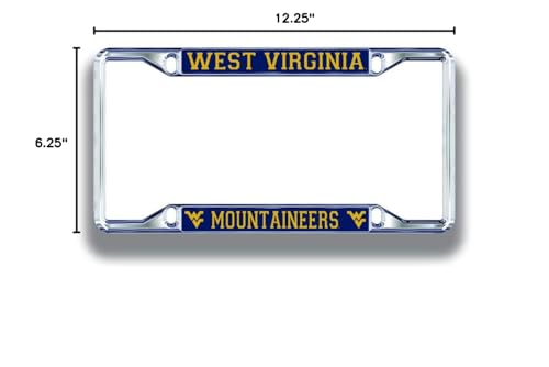 West Virginia Mountaineers License Plate Frame Silver