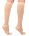 Mojo Compression Socks for Women and Men 20-30mmHg Knee High - Unisex Medical Compression Support Stockings for Nursing, Airplane, Travel Circulation - Beige, X-Large - AB201