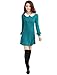 Allegra K Women Peter Pan Dress Bracelet Sleeve Button Down Back Short Dresses
