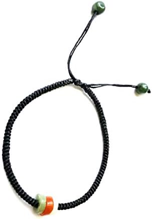 ThongDee Jewelry Lucky Jade Beaded Braided Wax String Bracelet Good Luck