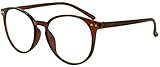 Original Classic Round Vintage Prescription Magnification Reader Eye Glasses Rx Power Strength +150 +175 +200 +2.25 +250 +300 (Brown, +2.00)
