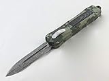 TacKnives OTF Double Action Safety Knife Out-The-Front Military Camo Damascus Style MTU1