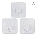 Zeoss Kitchen Bathroom Hooks Hanger for Tile Ceramic Metal Surface Transparent Design, Pack of 3