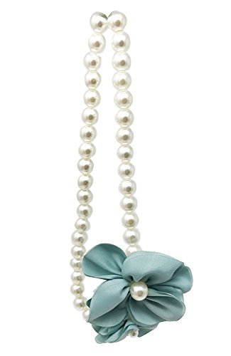 FRILLS Flower Pearl Necklace for Girls - The Perfect Floral Accessory for your Toddler Princess! - Blue