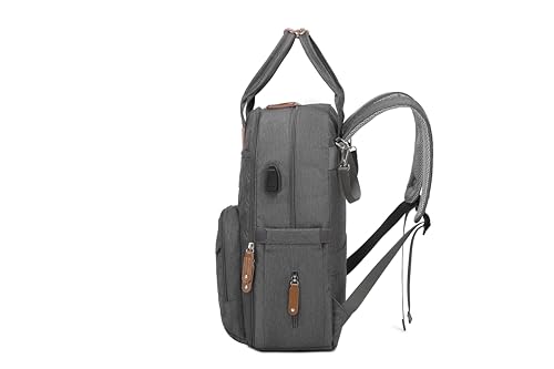 LAND GRANDE AMOR mochila maternidade bolsa para bebê Mamãe Fralda Sacos mochila Mummy Grande Capacidade Viagem Fralda Sacos Multi-função Maternidade (Cinzento escuro)