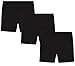 My Way Girls' Value Pack Solid Cotton Bike Shorts - All Black - 8