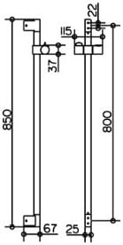 Keuco Plan 54985010800 Shower Bracket with Runner Chrome, Chrome-plated - Image 5