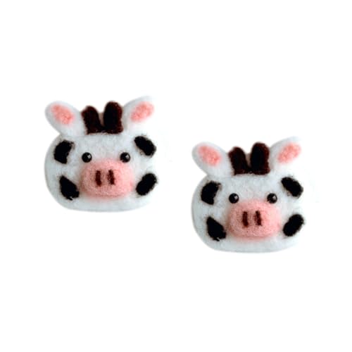 Abaodam 2Pcs Cow Felt Hair Clip Embellishments DIY Appliques for Headbands Clothing and Crafts Cute Cow Print Design for Unique and Creative Projects