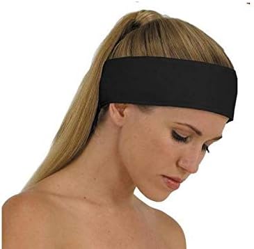Empire Headband Make Up Beauty Toweling Towel Spa Salon Facial Adjustable With Button Case (Black)
