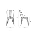 Poly and Bark Metal Modern Dining Chair, Industrial Mid Century Kitchen Cafe Restaurant Side Chair, Stackable, Grey (Set of 4)