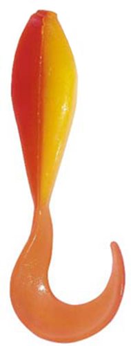 Bass Assassin Curly Shad Lure-Pack of 10, Lime/Silver Glitter/Fire Tail/Candy Corn, 2-Inch