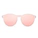 JIM HALO Rimless Polarized Sunglasses for Women Men Round One Piece Mirror Lens (Transparent Frame/Polarized Mirror Pink Lens)