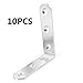 RilexAwhile Silver Tone 80mm x 80mm Stainless Steel 90 Degree Corner Brace Joint Right Angle Bracket 10 Pcs