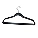 BriaUSA Velvet Suit Clothes Hangers Multipurpose Slim with Notched Shoulders & Swivel Chrome Hooks – Black – Set of 10