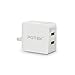 Potek 36W Qualcomm Quick Charge 3.0 Dual USB Wall Charger with Fordable Plug for iPhone/Samsung/Honor/LG/Motorola