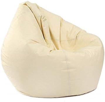 Eyiou Bean Bag Chair Cover - Sofa Slipcover Without Filling - Comfort Fabric - Kids Toy Storage 11 Colors Pick (Beige)