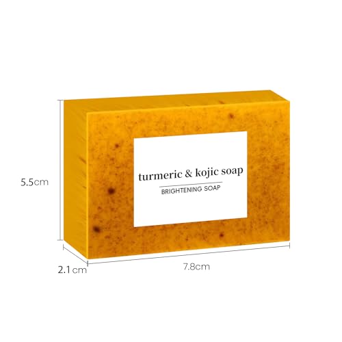 LBOYLOVE® Lemon Turmeric Kojic Soap, Turmeric Soap Bar for Face ＆ Body，Natural Turmeric Handmade Soap for All Skin Types（2pcs)