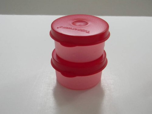 Tupperware 2 Mini Small Smidgets Containers Pink & Red NEW