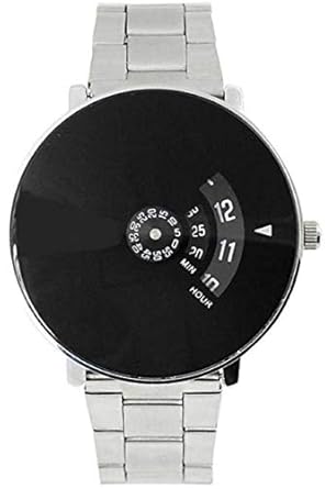 New Stylish Stainless Steel Belt Analogue Watch for Gents (Black)