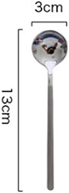 2pcs 13cm/17cm Colourful Spoons Soup Spoon Long Handle Gold Spoon Set for Ice Cream Coffee Tableware Spoons Silvery 13CM