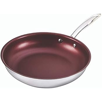 Paderno Canadian Signature Frying Pan | Stainless-Steel PFOA-Free Non-Stick Cookware with Riveted Stay Cool Handles | 9.5-Inch