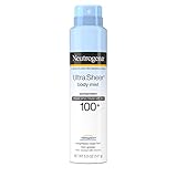 Neutrogena Ultra Sheer Body Mist Fullreach Sunscreen Spray Broad Spectrum SPF 100+, Lightweight & Water Resistant, Oil-Free & Non-comedogenic, 5 oz(Pack of 3)