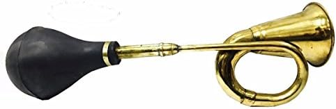 Global Art World Old Taxi {Cab} Heavy Brass Handcrafted Beautiful Home Décor Antique Vintage Style Trumpet Old Car Clown Bulb Airhorn Horn BI 08