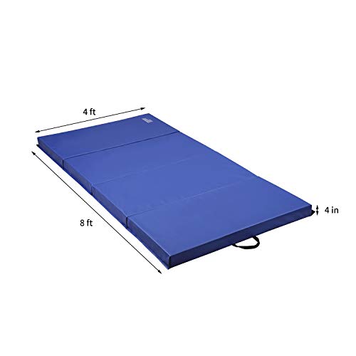 ZENOVA Thick Tumbling Crash Pad Landing Mat for Gymnastics 4 fold Kip Bar Mat Workout Crash Mat