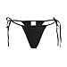 CENG MAU Swimwear Womens Brazilian Tie Sides T Back Bikini Thong Swimsuit Bottom (Black,M)