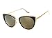 SojoS Womens Fashion Metal Frame Flash Mirror Revo Lens Cat Eye Sunglasses SJ1002 With Gold Frame/Gold Mirror Lens