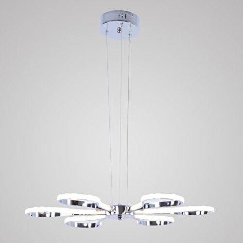 Kitchen Pendant Lighting With Beautiful Flower Design, Modern LED Chandelier Lights, Contemporary Large Pendant Lighting With Adjustable Height,Hanging Lights With Chrome Finish