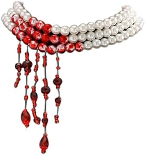 Collar De Perlas Ensangrentadas De Vampiro – Gargantilla Con Goteo De Sangre Roja, Accesorio De Halloween Y Cosplay