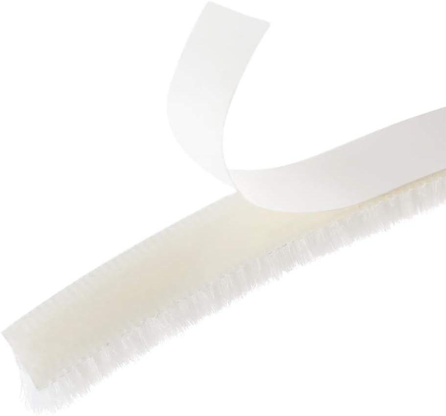 MACHSWON Brush Weather Stripping, 5M / 16.4Ft, Card-Slot Seal Strip Pile Weatherstrip Door Sweep Brush for Door Window Wardrobe (9 x 5mm, White)