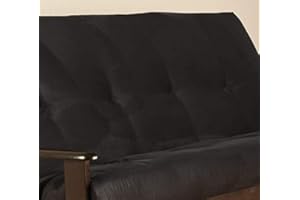 FUTONX Futon Cover Only - Quality Suede Microfiber Fabric Collection Fits 6-8 inch Futons Mattress (Black, Queen Size)